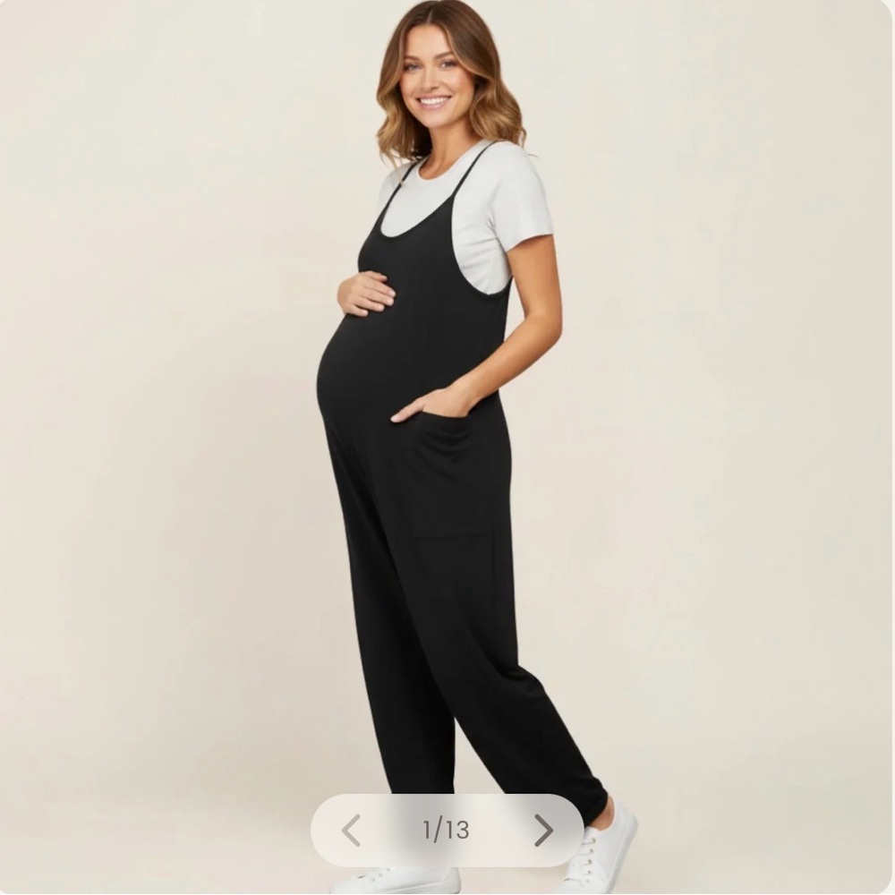 Lunetta Black Maternity Jumpsuit